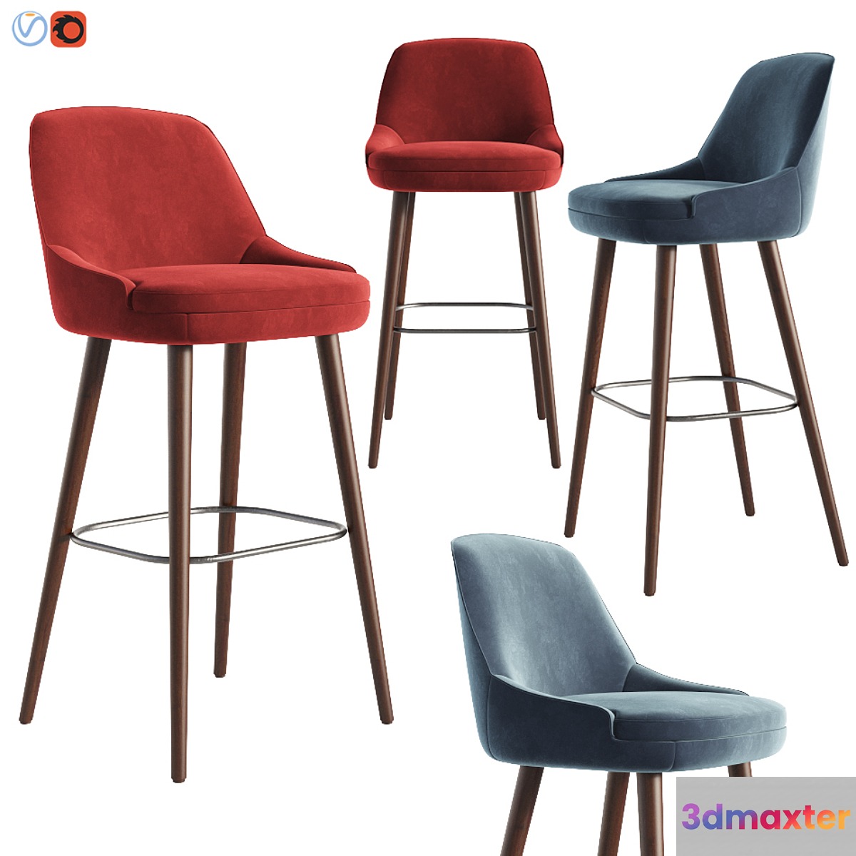 375 Walter Knoll Bar Stool & Counter Stool 3D Max