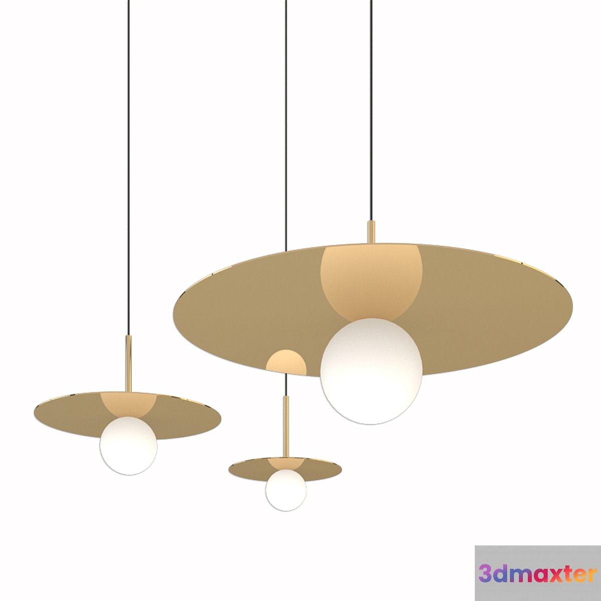 Pablo designs 12 inch rose gold bola pendant 3D Max