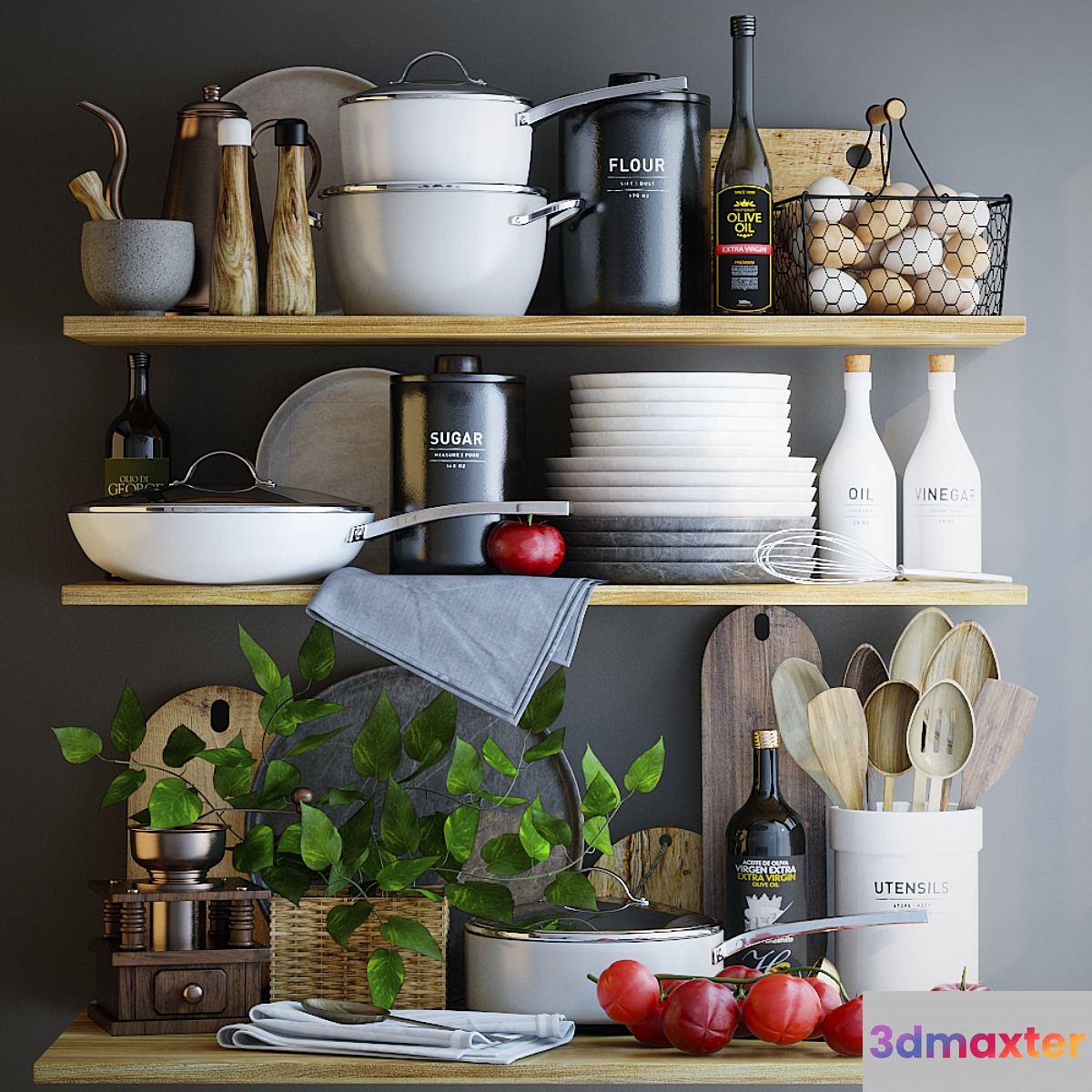Decorative set for kitchen 3D Max