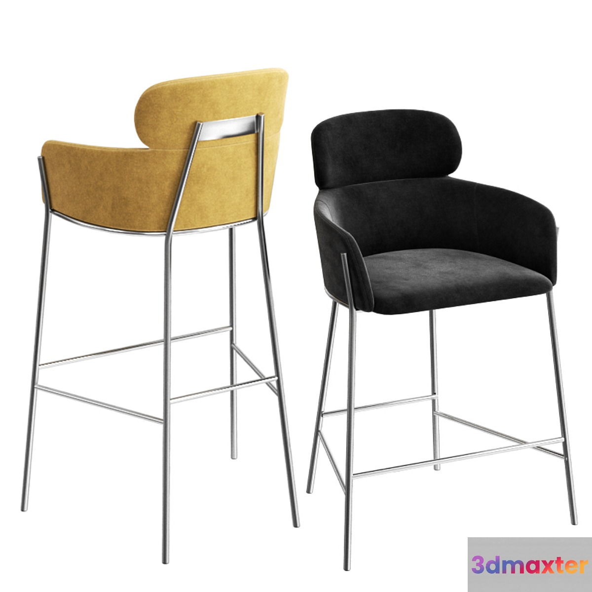 CB2 azalea bar stools & counter stool 3D Max