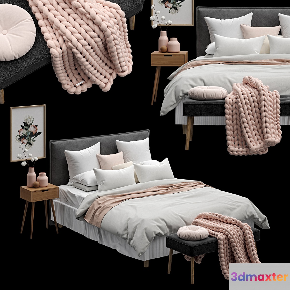 Scandinavian Bedroom Set 01 - No.2