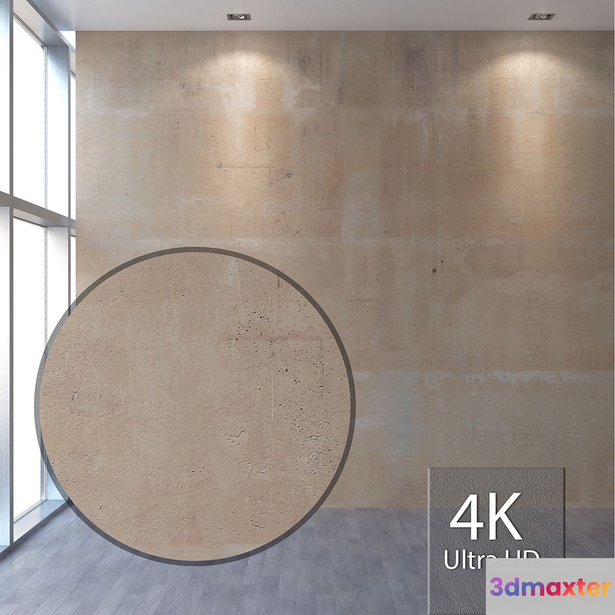 Concrete wall 390 3D Max
