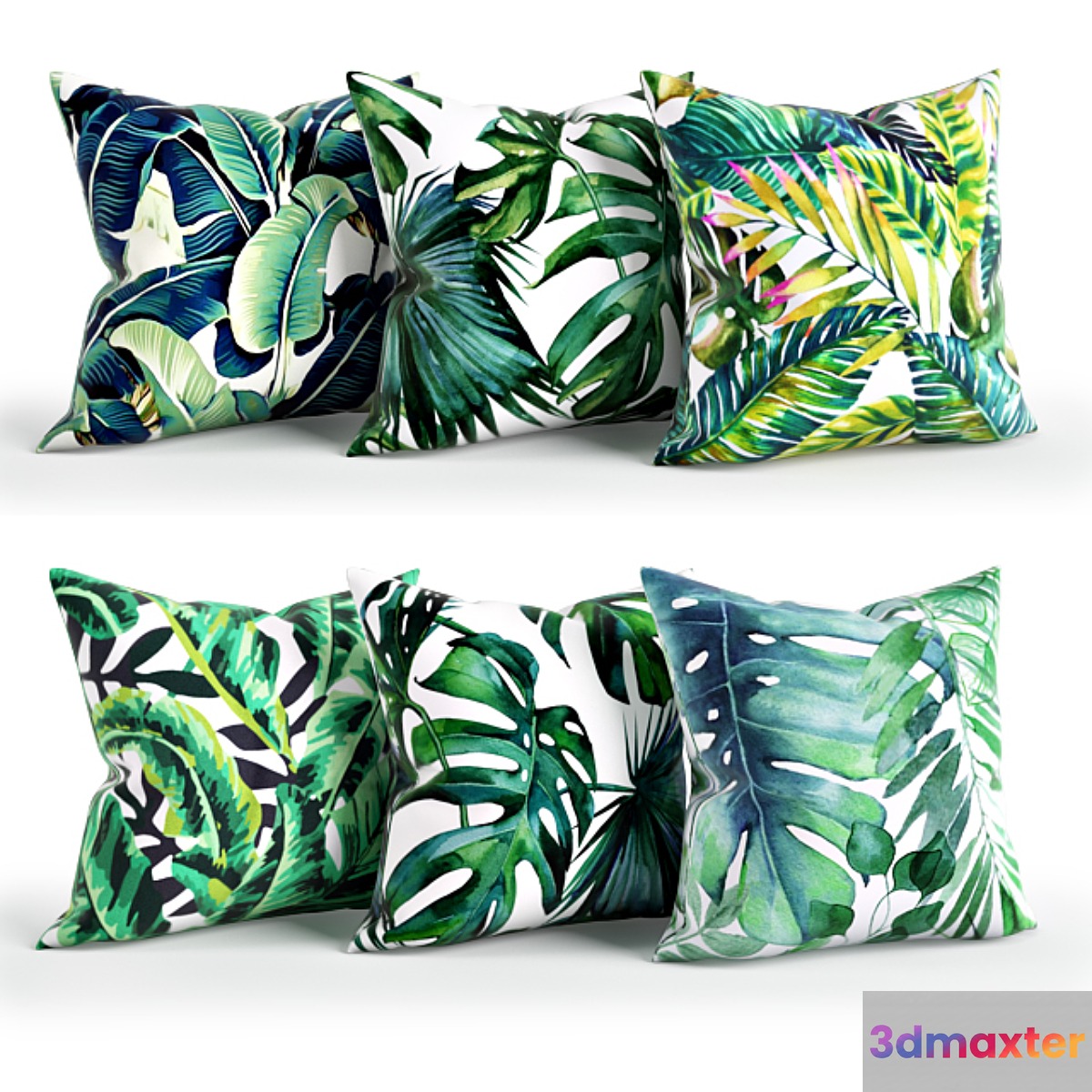 Leaves_Pillow_Set_Society6 3D Max
