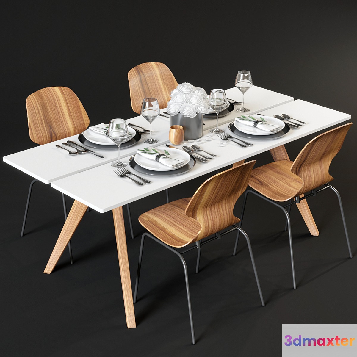 Dining table and chairs BoConcept Adelaide and Florence