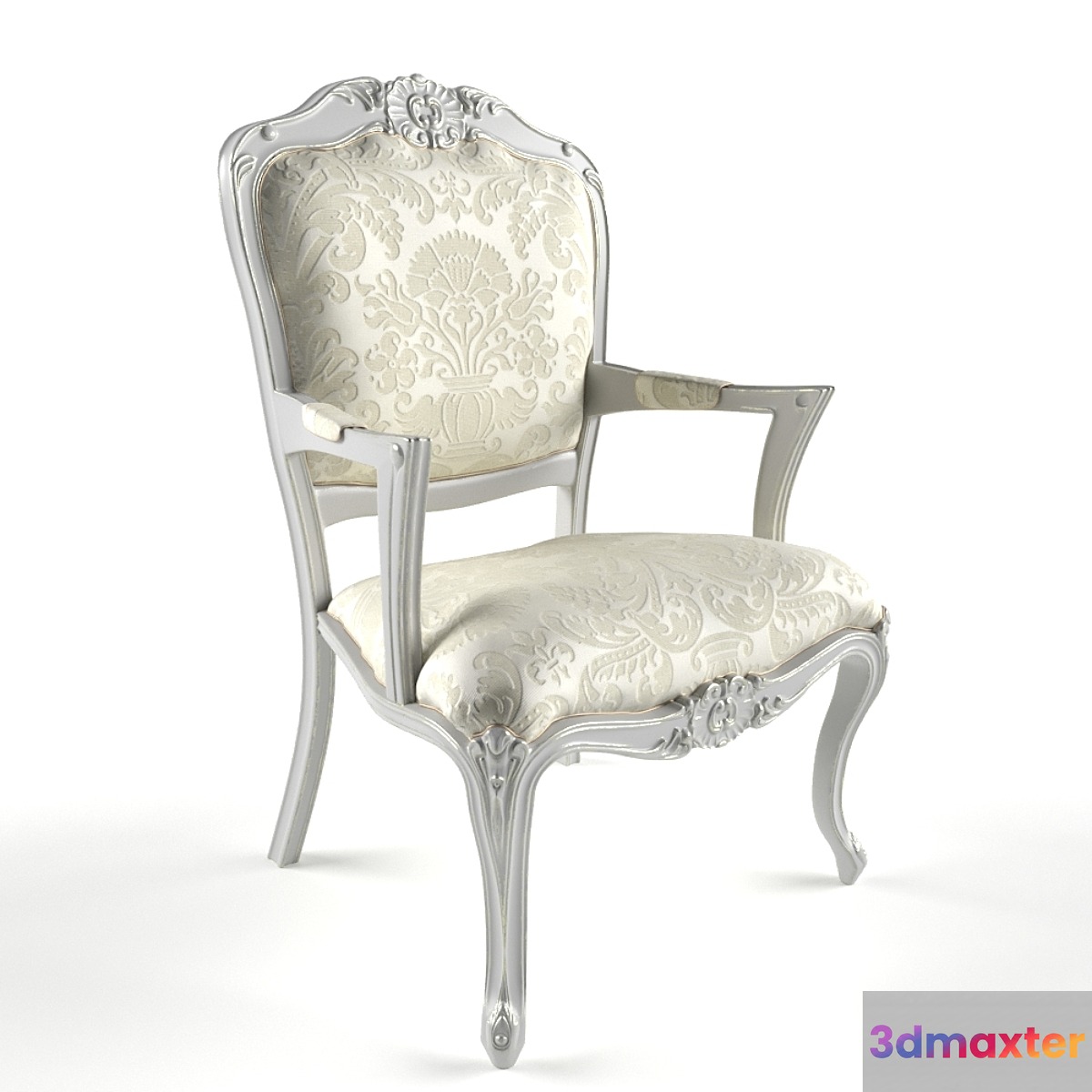 Chair french-Chateau-Style-Ornate-white-gold 3D Max