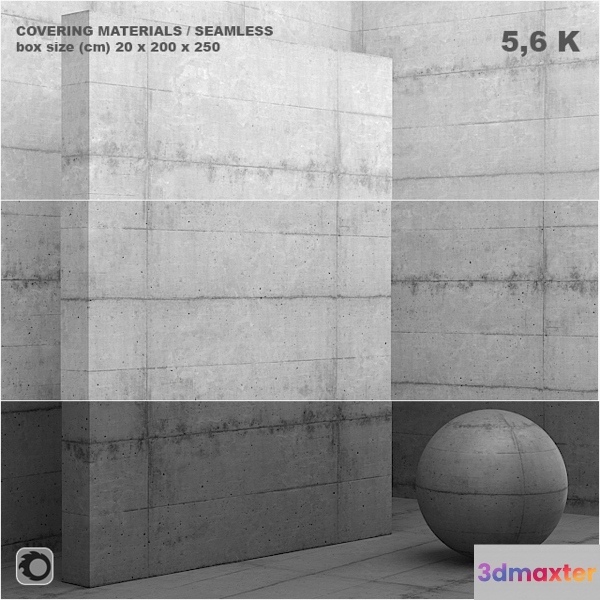 Material (seamless) - coating concrete plaster set 50 - No.2 3D Max