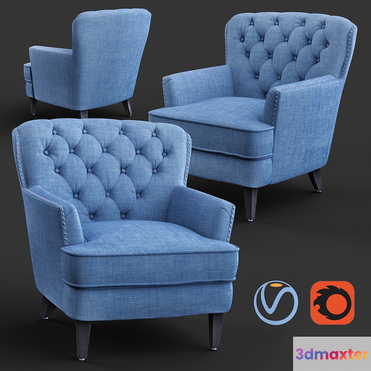 Parmelee Wingback Chair 3D Max