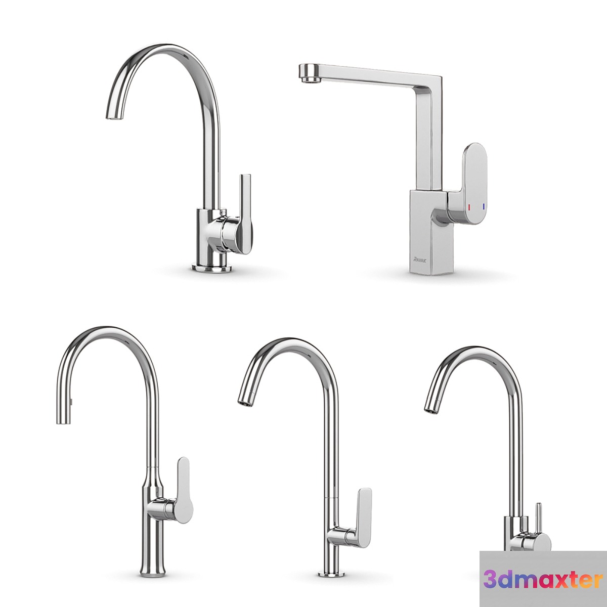 Set of kitchen faucets Ravak set 11 3D Max