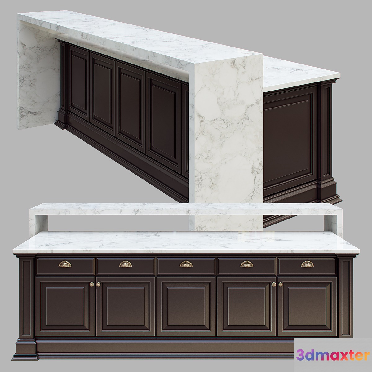 Kitchen island 3D Max