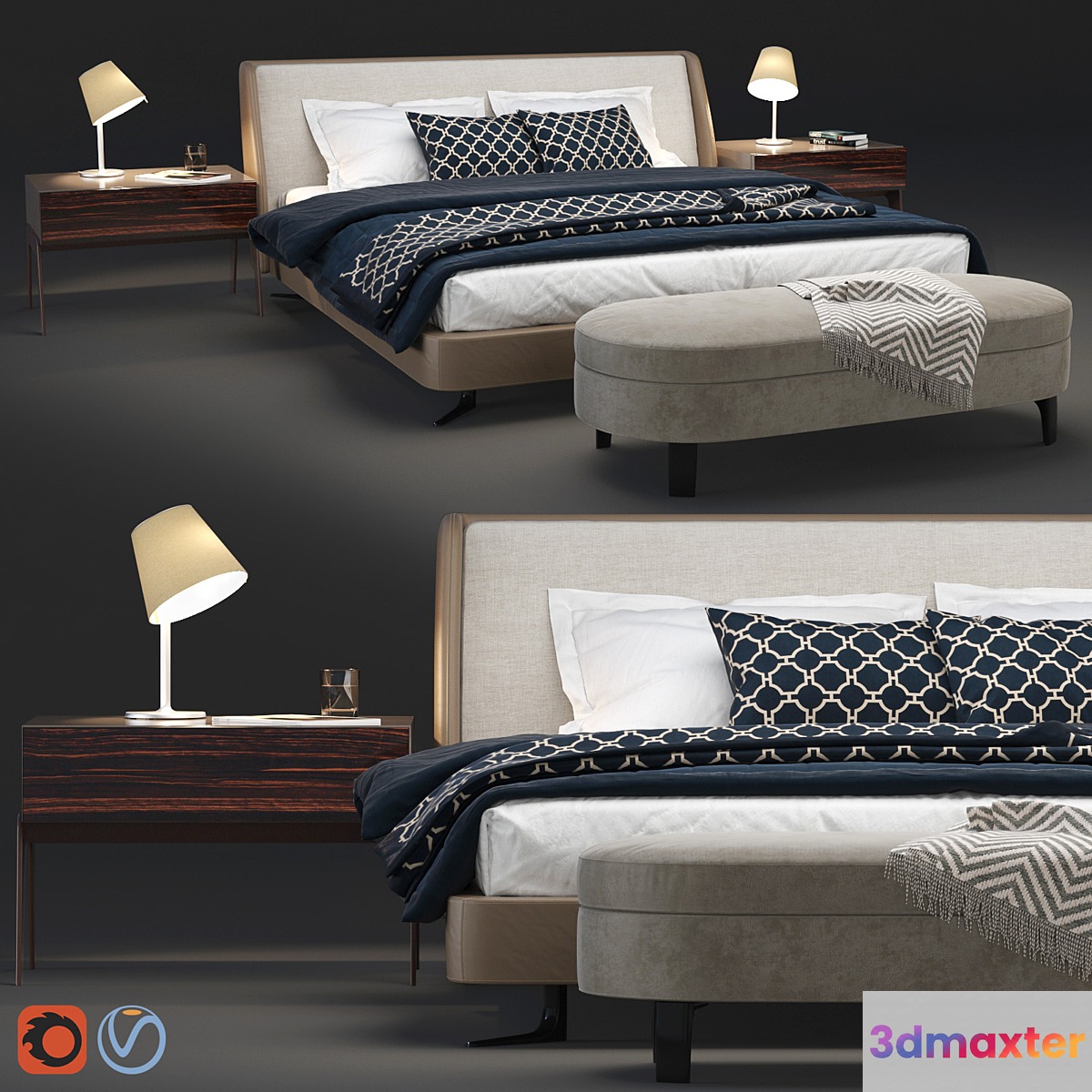Minotti Spencer set 3D Max