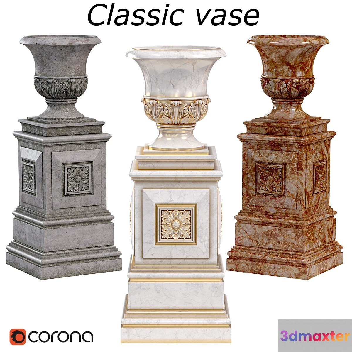 Classic vase - No.2 3D Max