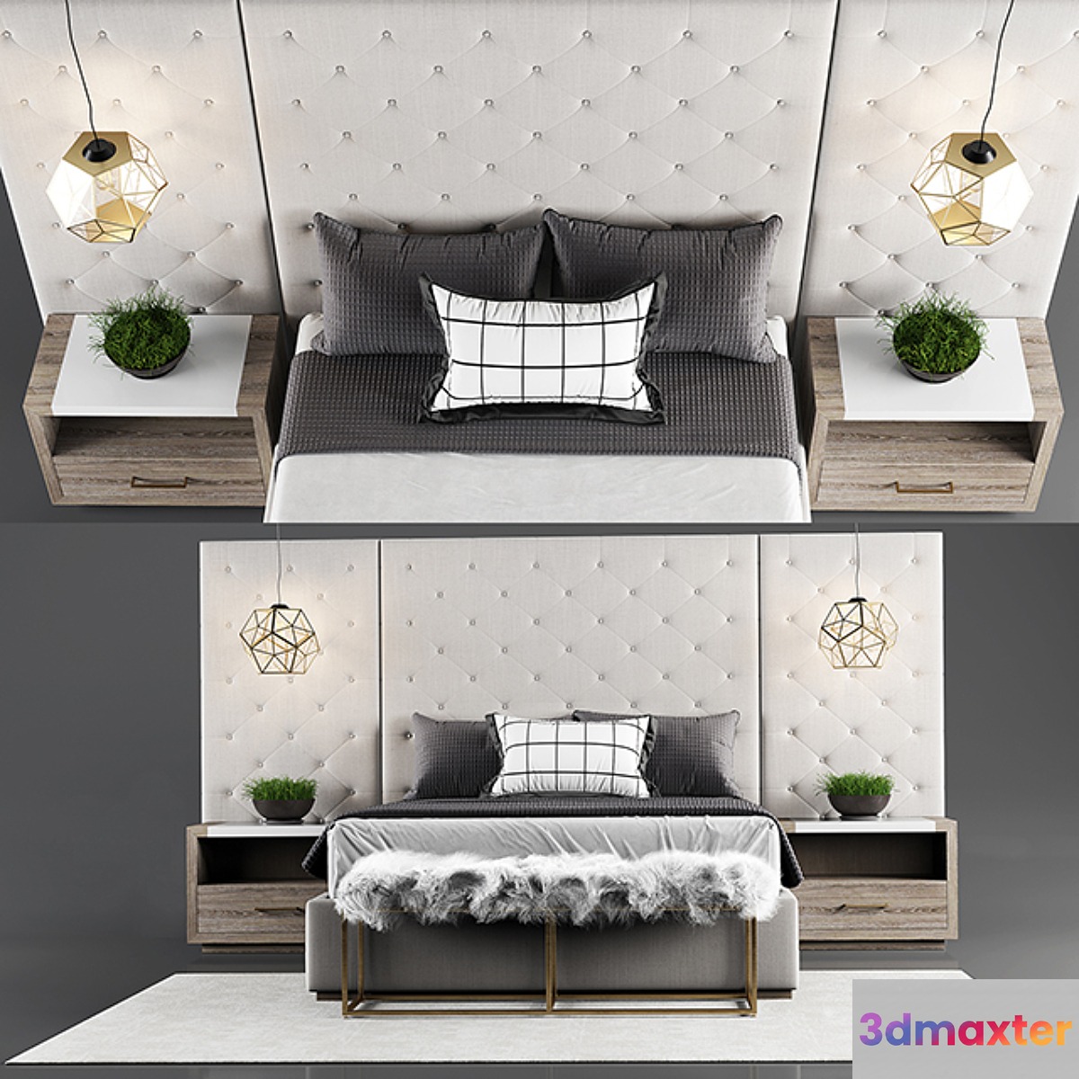 Thyne Upholstered Queen Bed With Wall Panels