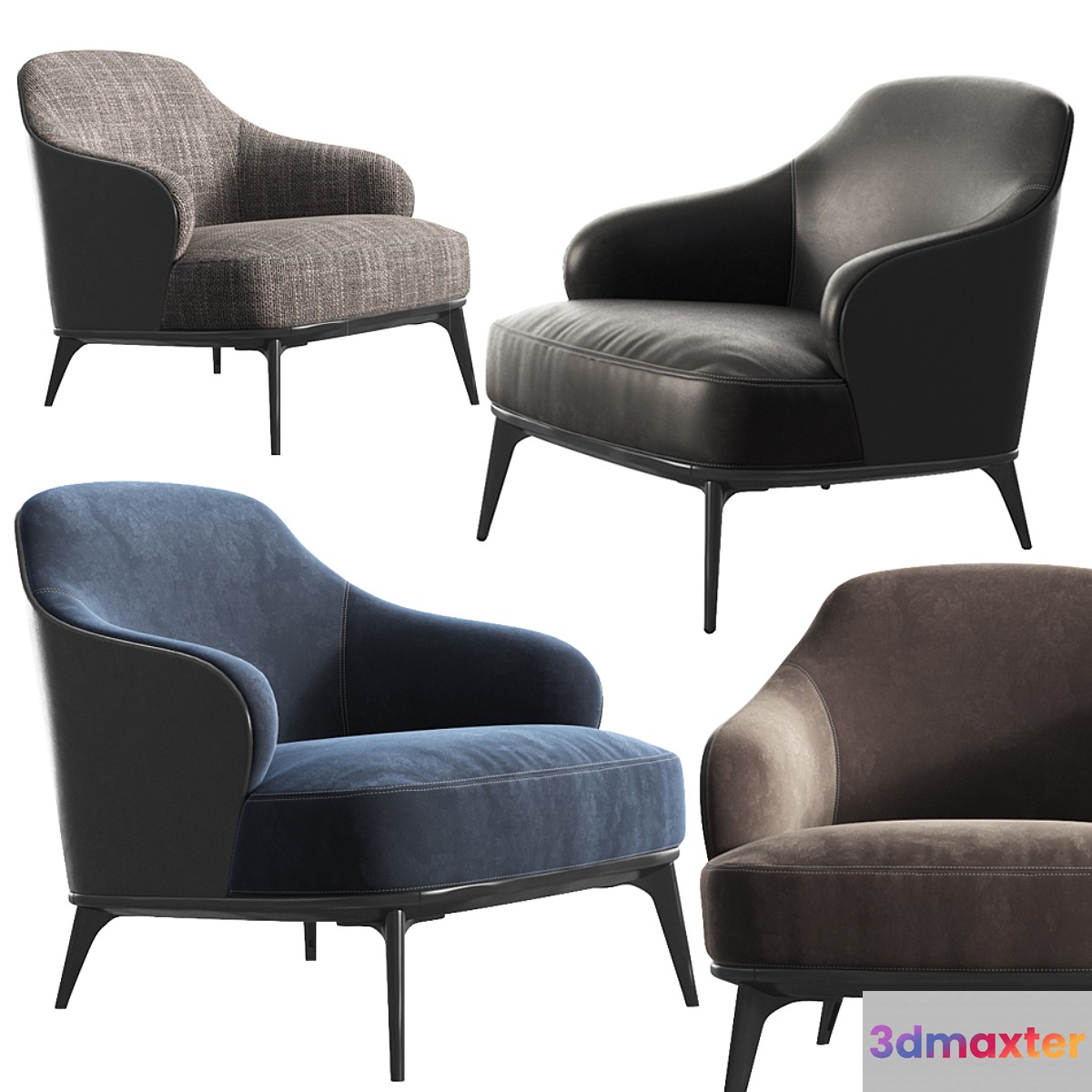 Leslie Armchair Minotti 3D Max