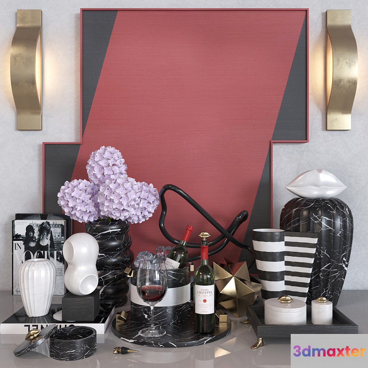 Kelly Wearstler decor set 3D Max