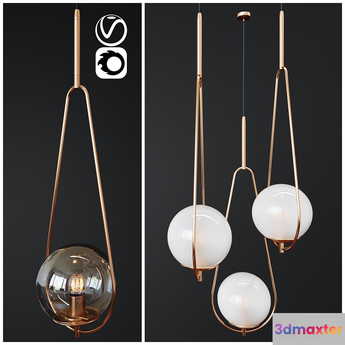 Pendant Lamp Loop Brass _ 1