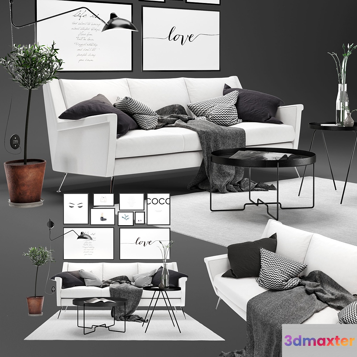 Scandinavian livig set 3. West Elm Carlo sofa
