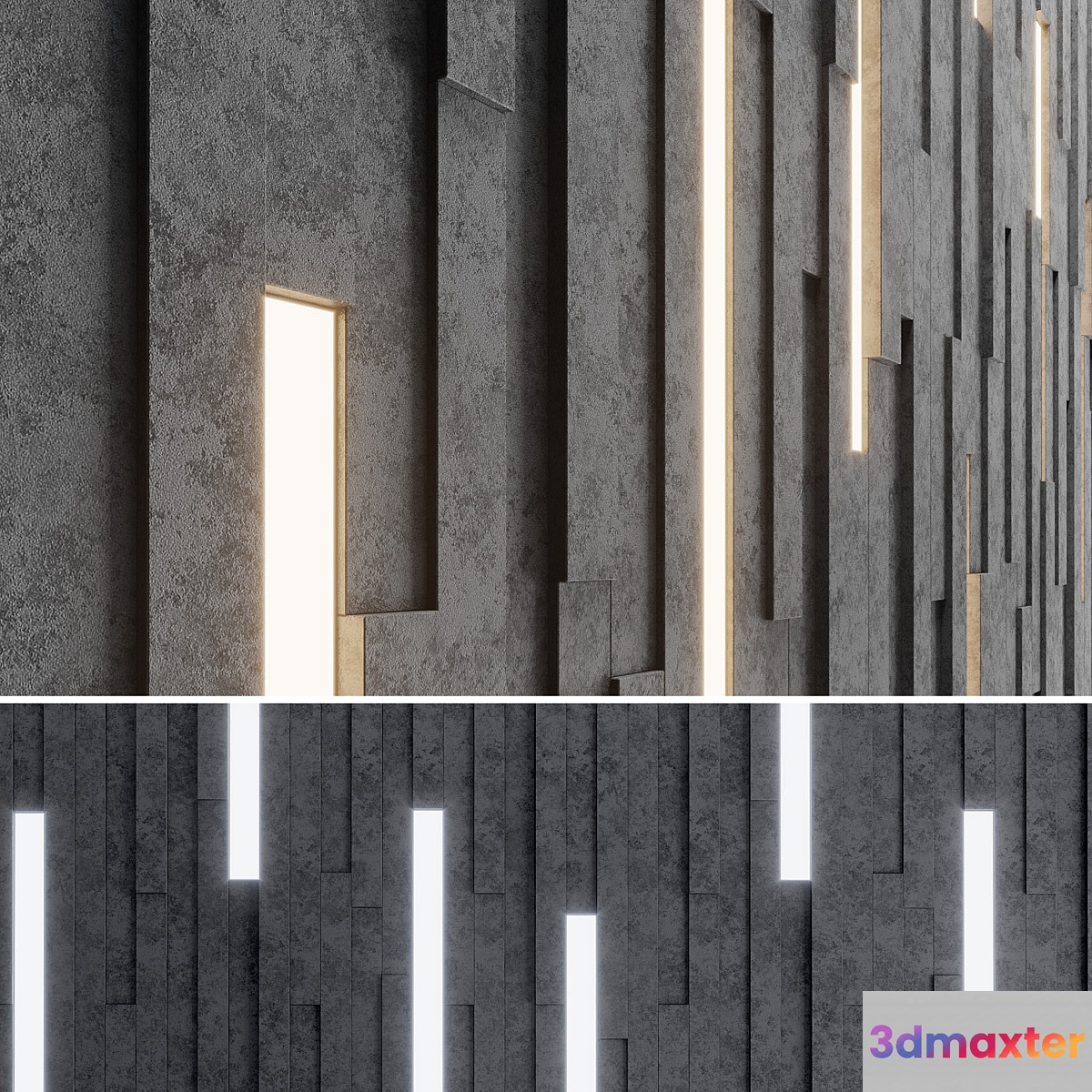 Wall Stone Stripes 3D Max