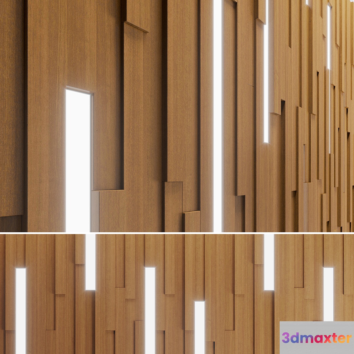 Wall Wooden Stripes 3D Max