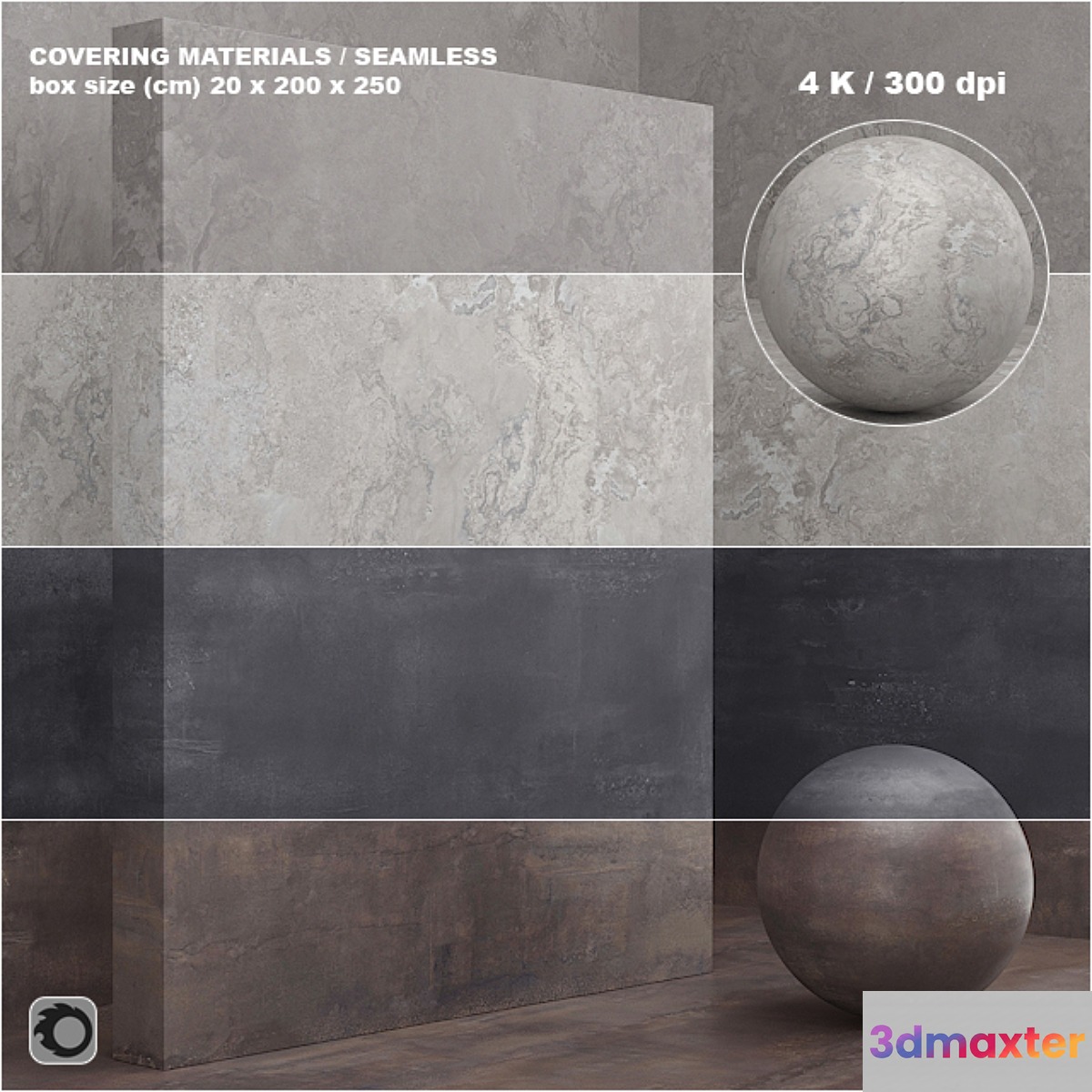 Material (seamless) - coating stone plaster set 54 3D Max