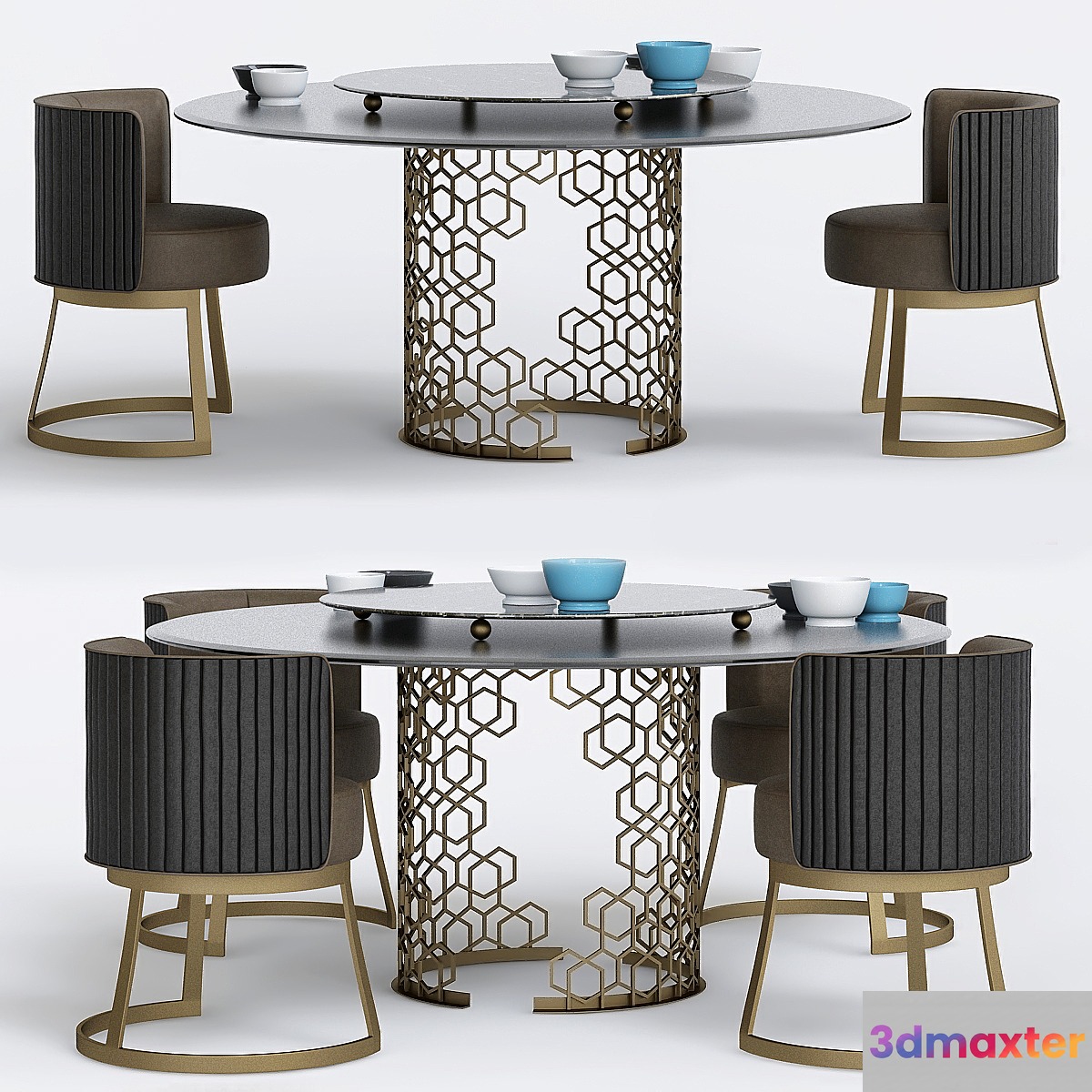 Longhi Manfred table Round crystal table - No.5