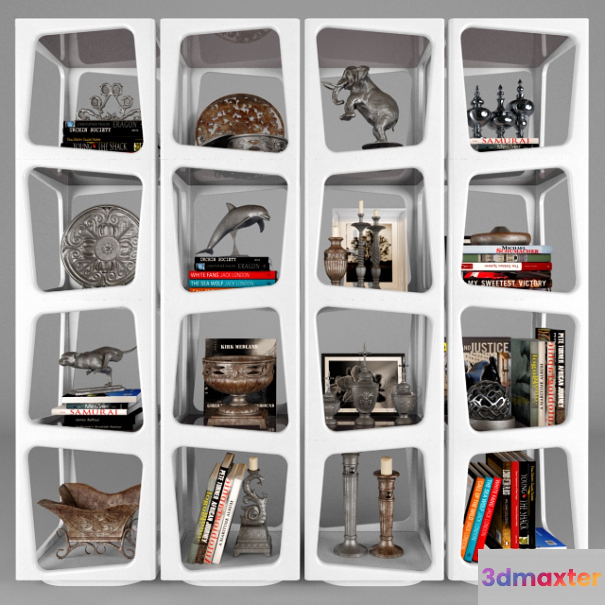 Shelf with decorative set 3D Max