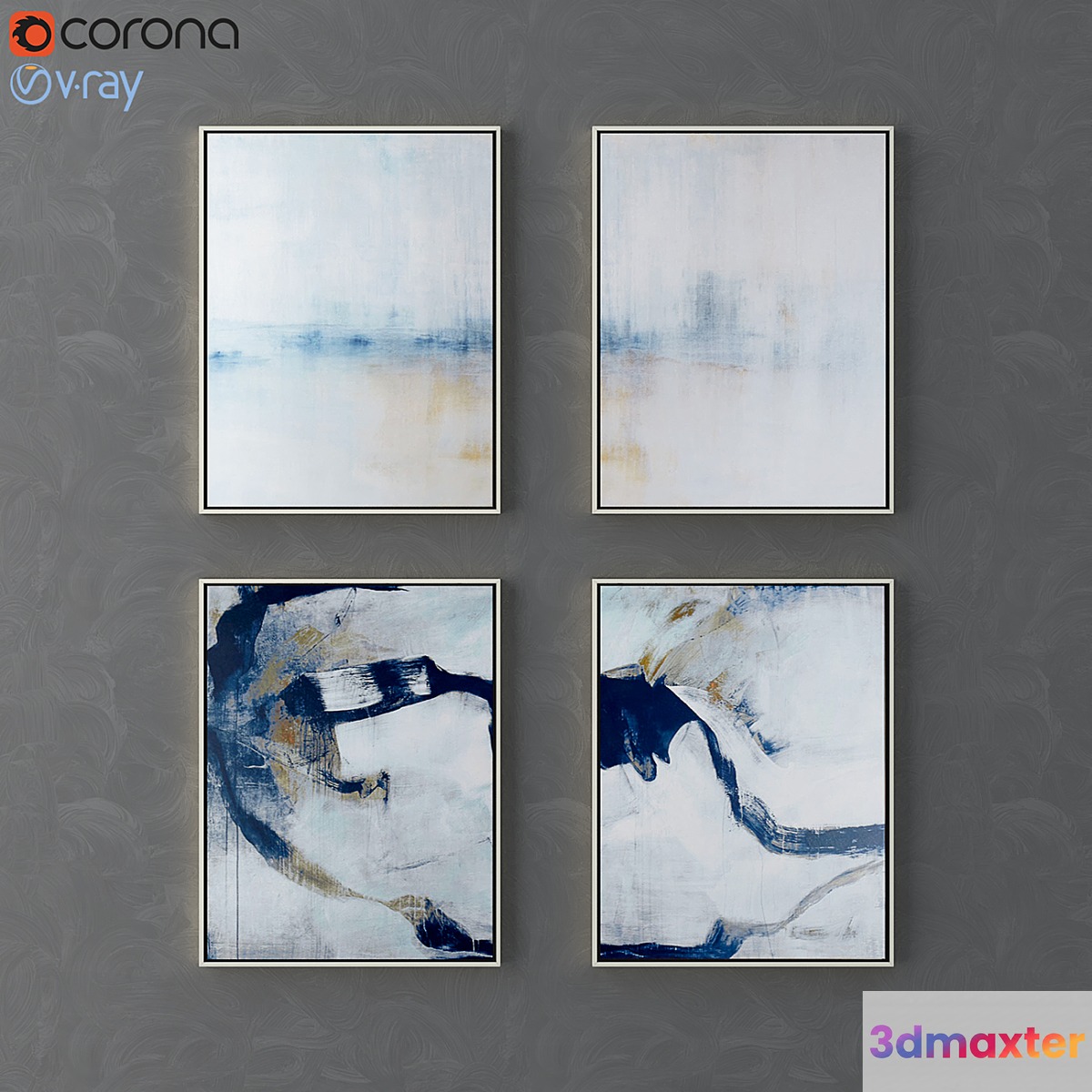 Collection of modern paintings horchow - 1 3D Max