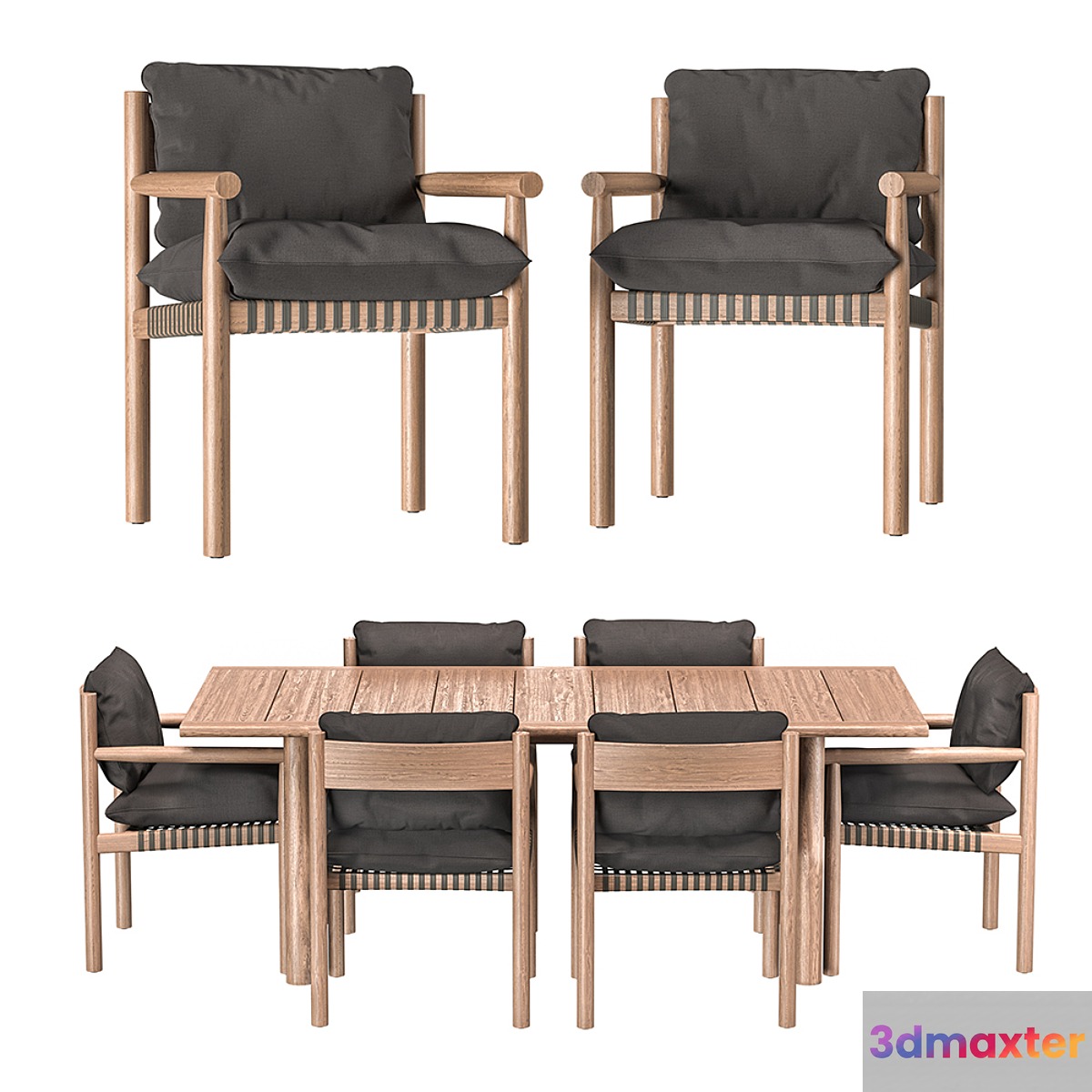 DEDON _ Table and armchairs Tibbo 3D Max