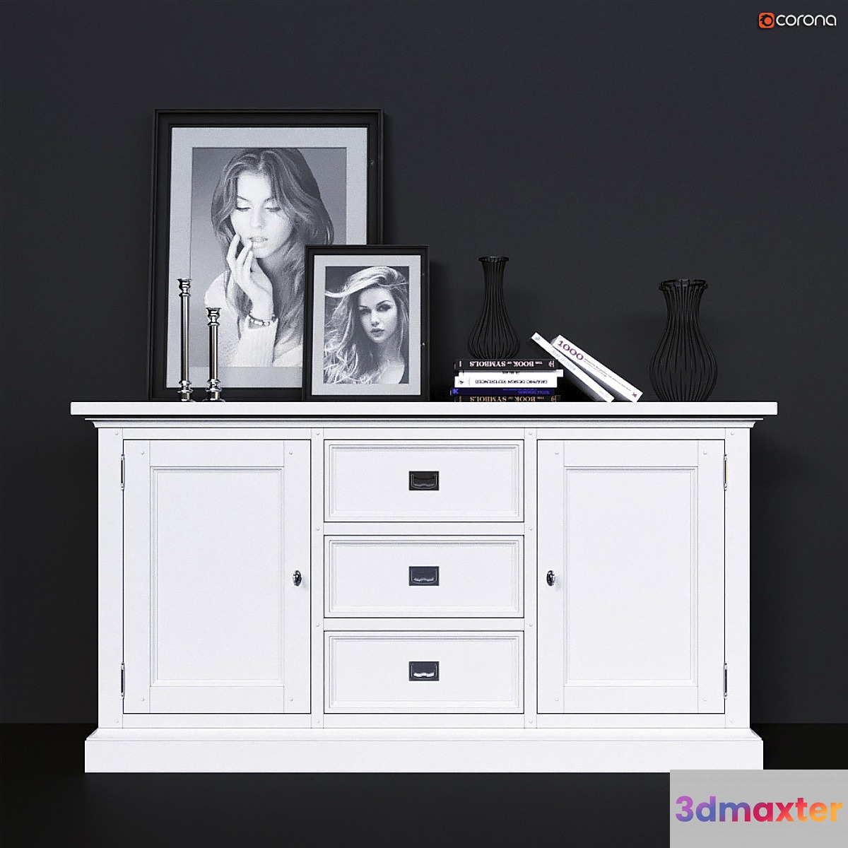 Chest of drawers Dantone Home Oxford with blind doors