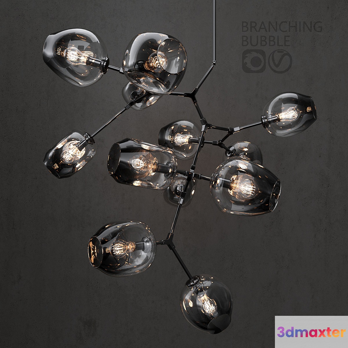 Branching bubble 12 lamps 3D Max