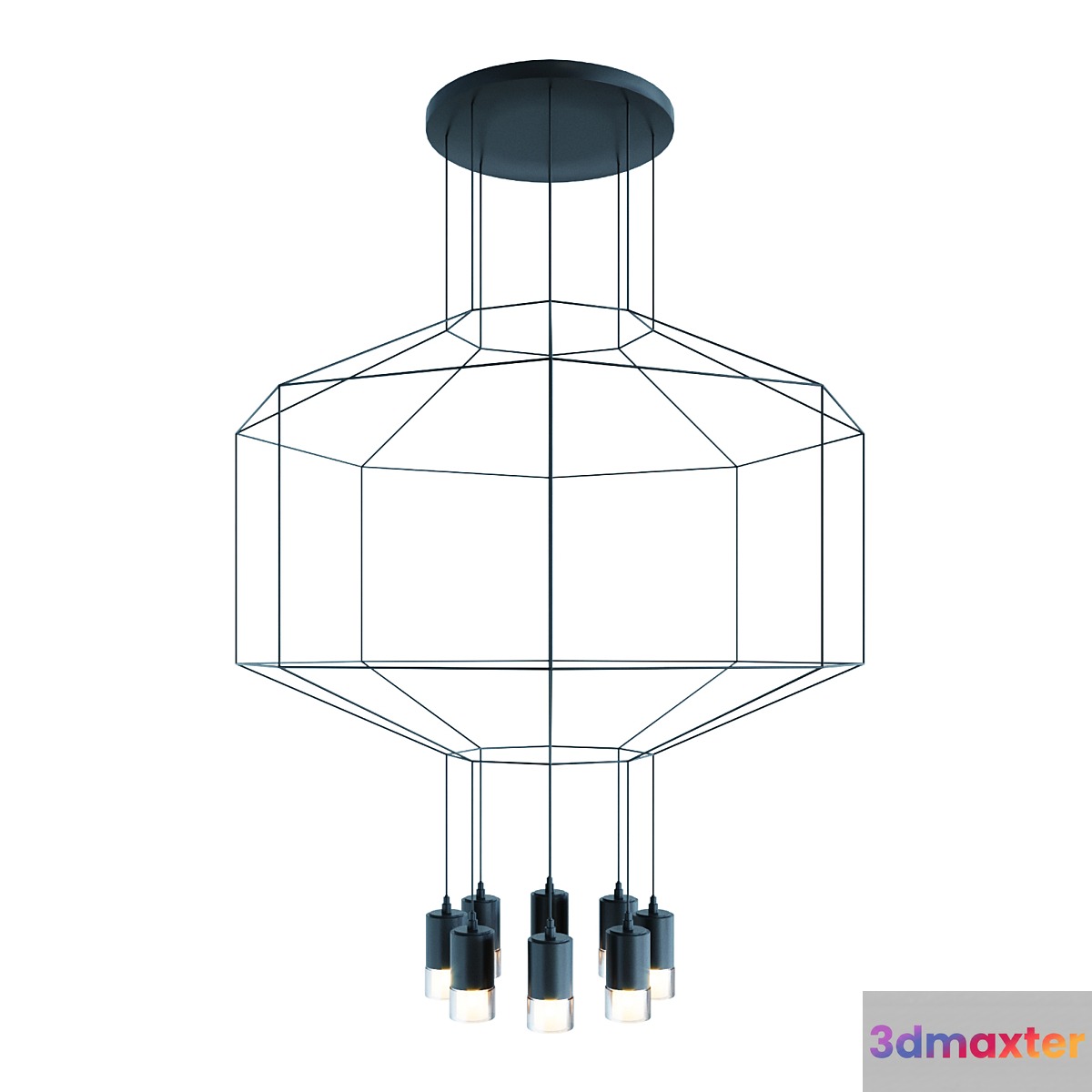Vibia wireflow 0299 octagonal square pendan light 3D Max