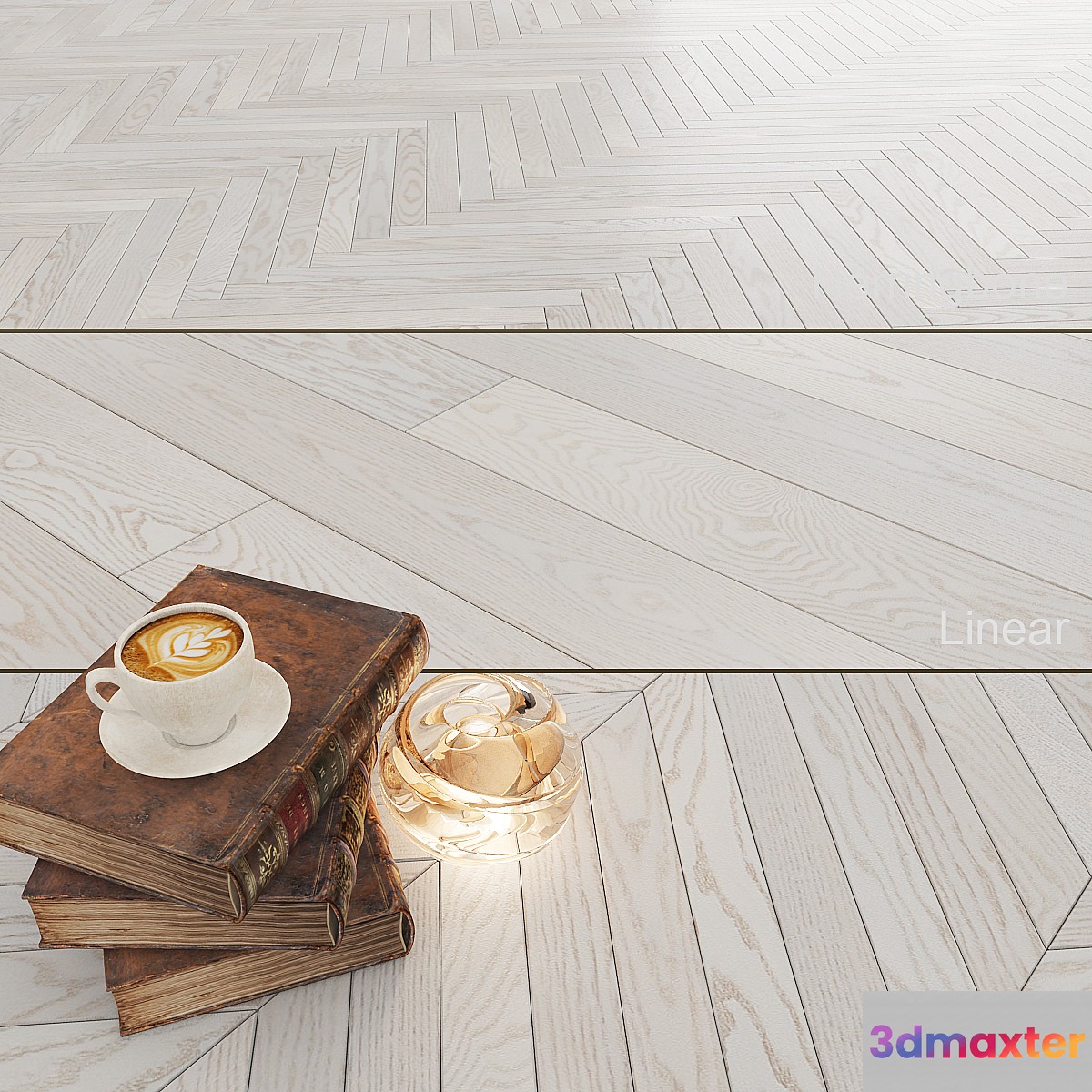 Parquet Polarwood Oak Elara White Matt 3D Max