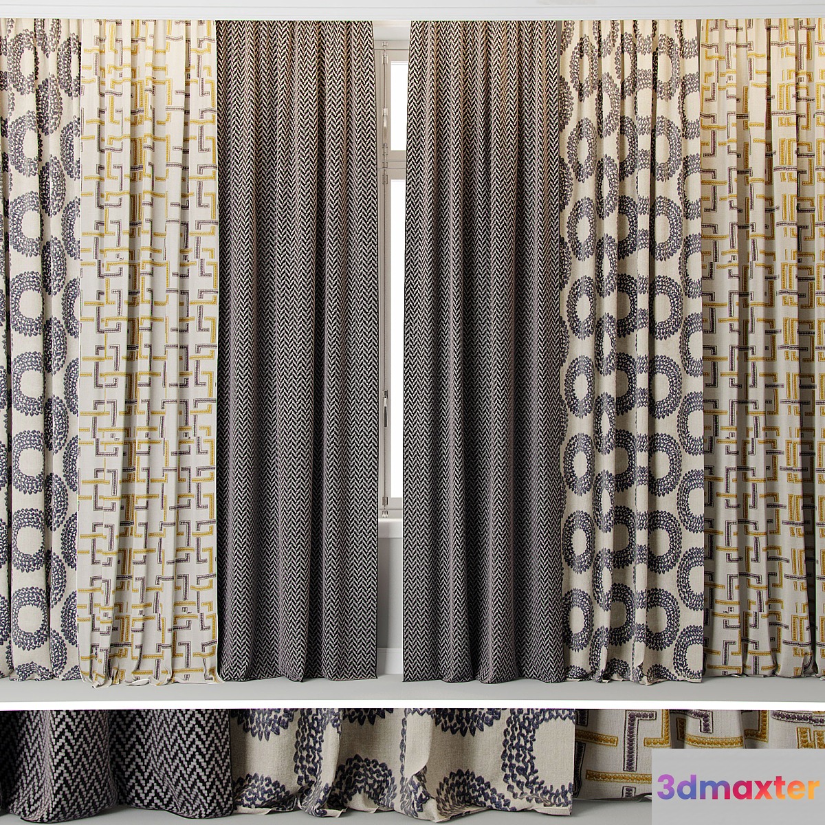 Curtain with window - 8 BLACKOUT CURTAINS
