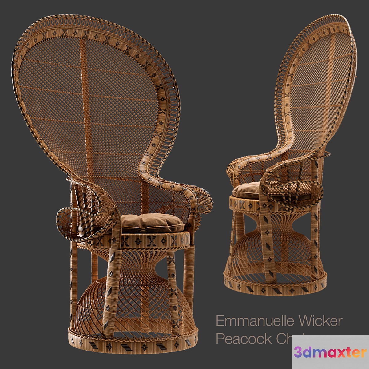 Emmanuelle Wicker Peacock Chair 3D Max