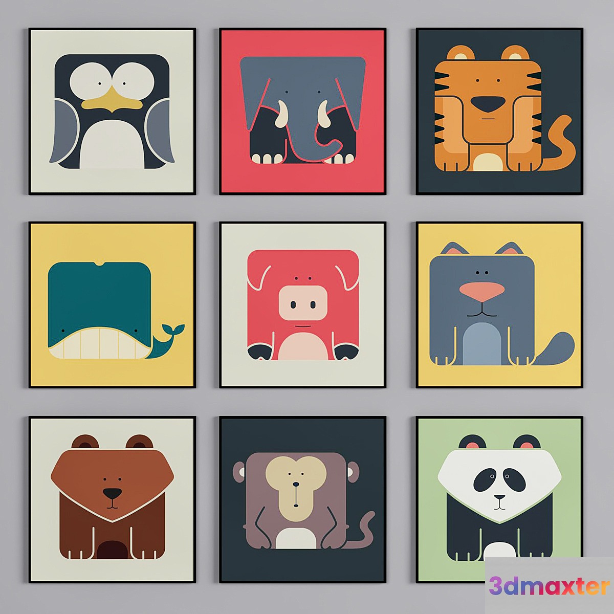 kids canvas art prints_3 3D Max