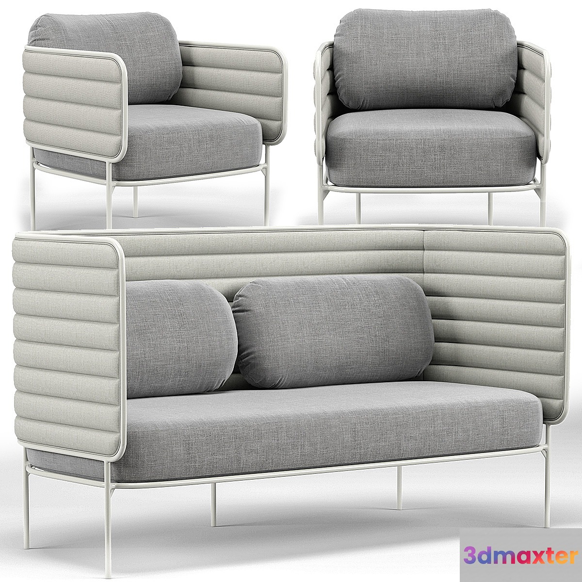 Capsule Outdoor Settee And Lounge Chair 3D Max
