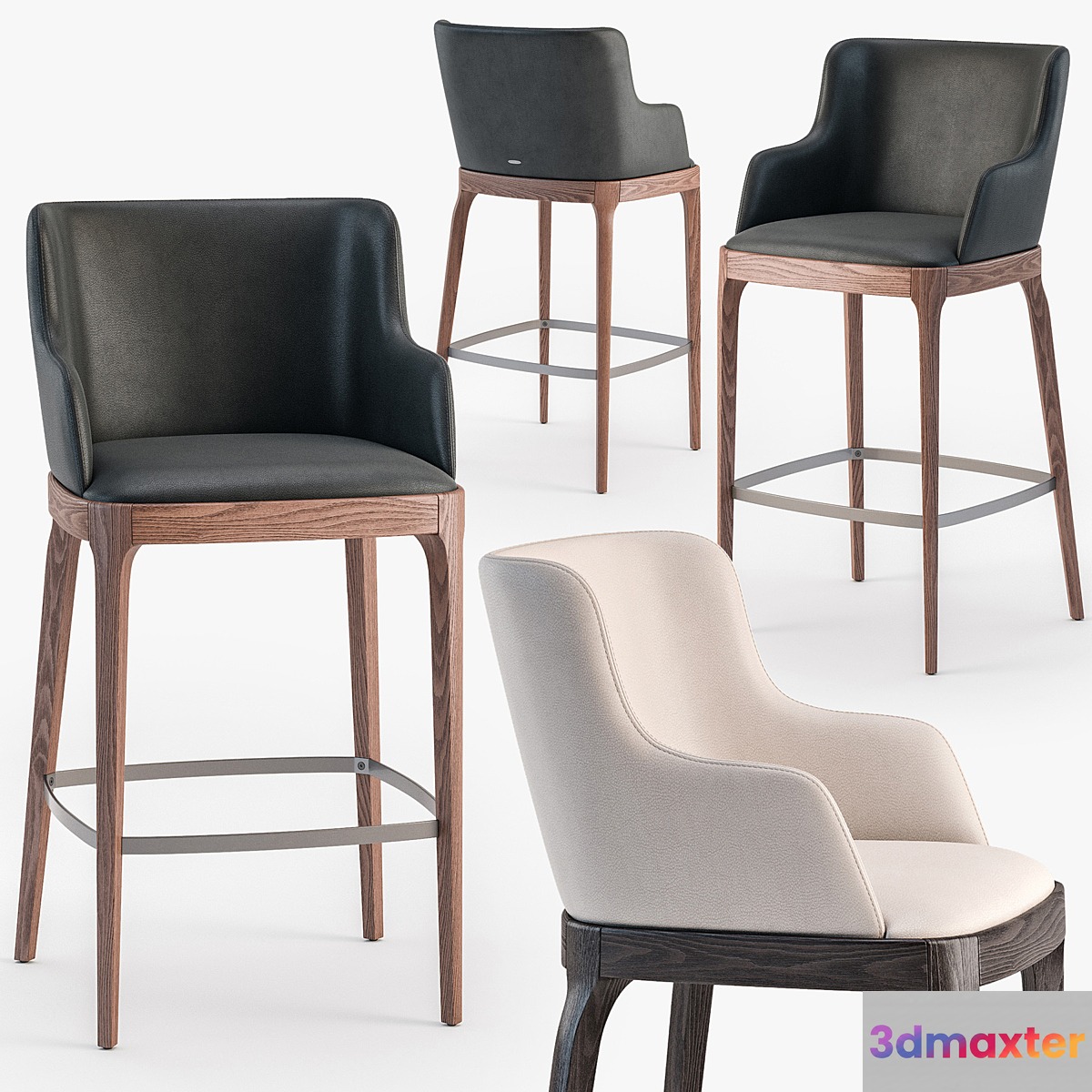 Cattelan Italia Magda stool set 2 3D Max
