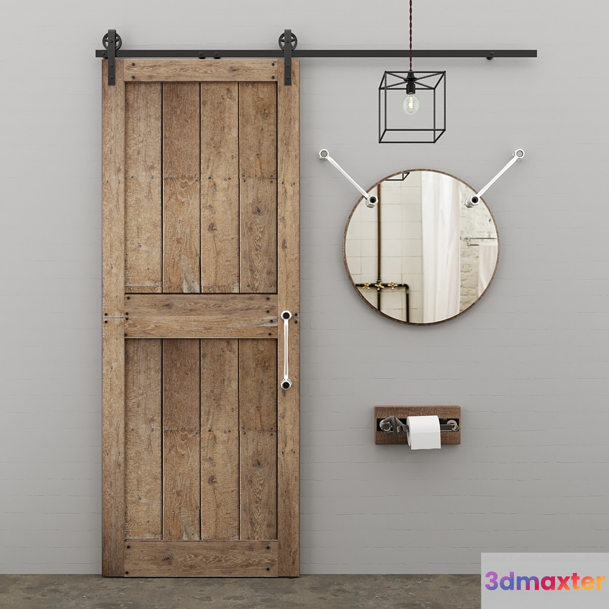Decorative elements in the style of LOFT for bathrooms 3D Max