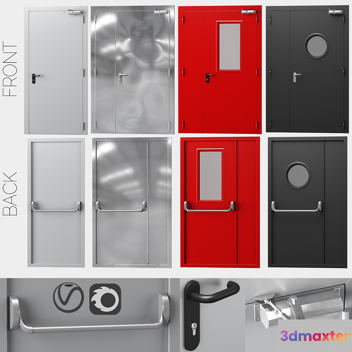 Metal fire doors 4 colors