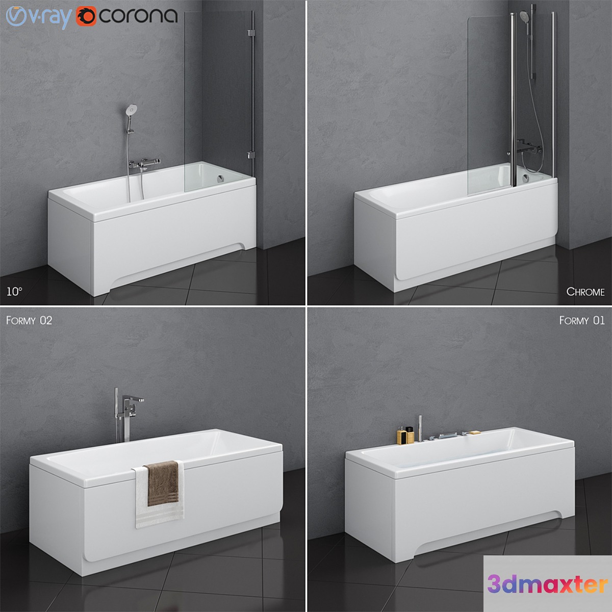 A set of baths Ravak set 13 (10 ° Chrome Formy 01 Formy 02)