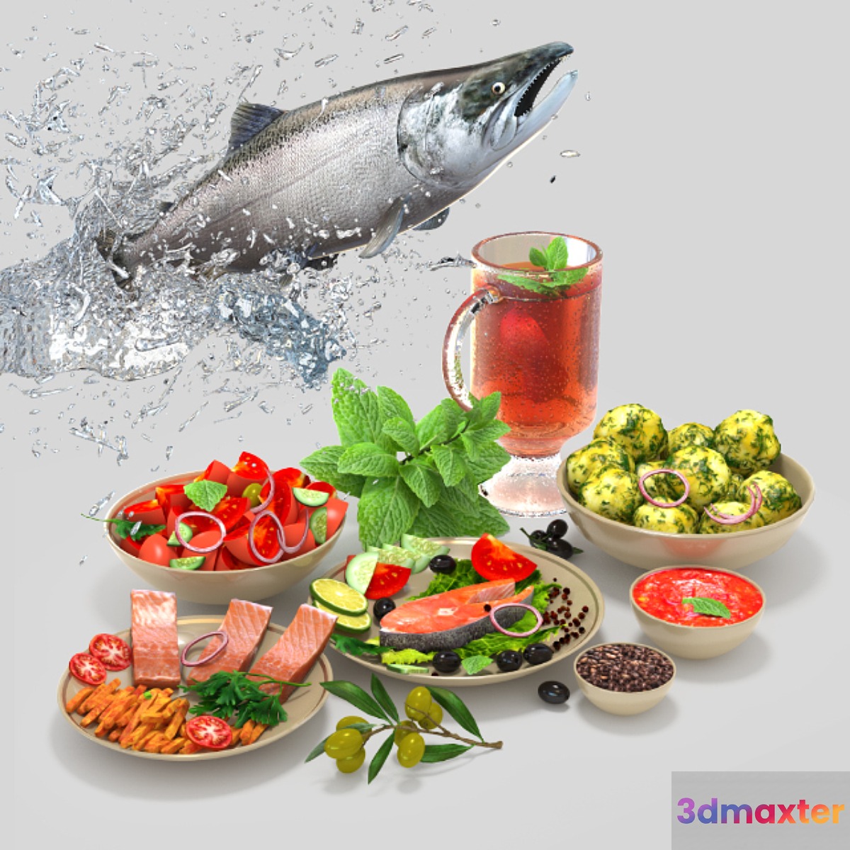 Red fish 3D Max