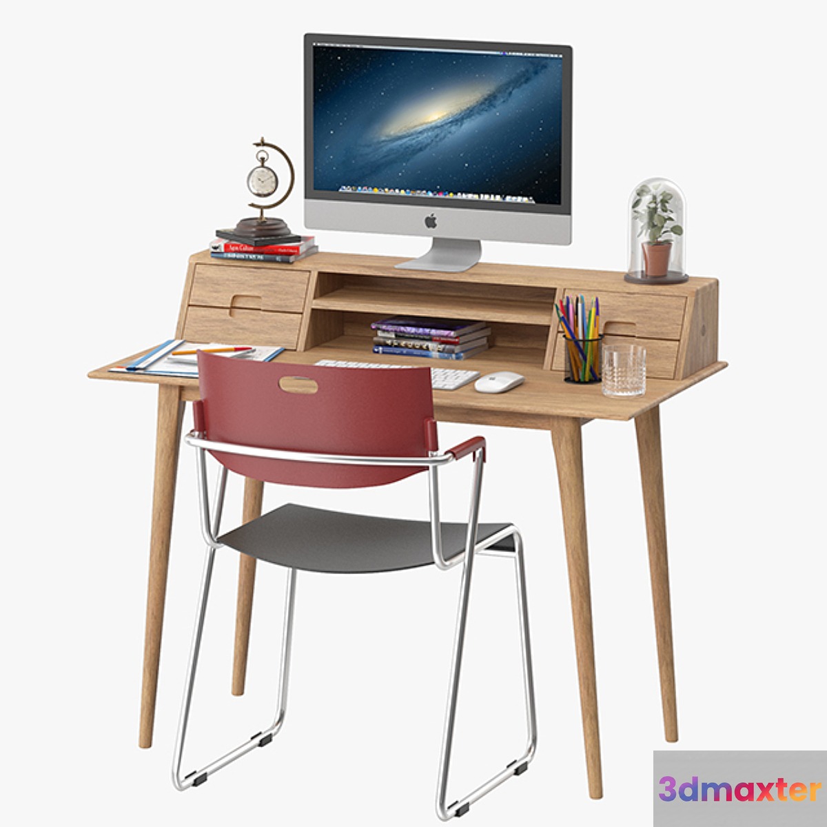 Scandinavian Style Desk 3D Max