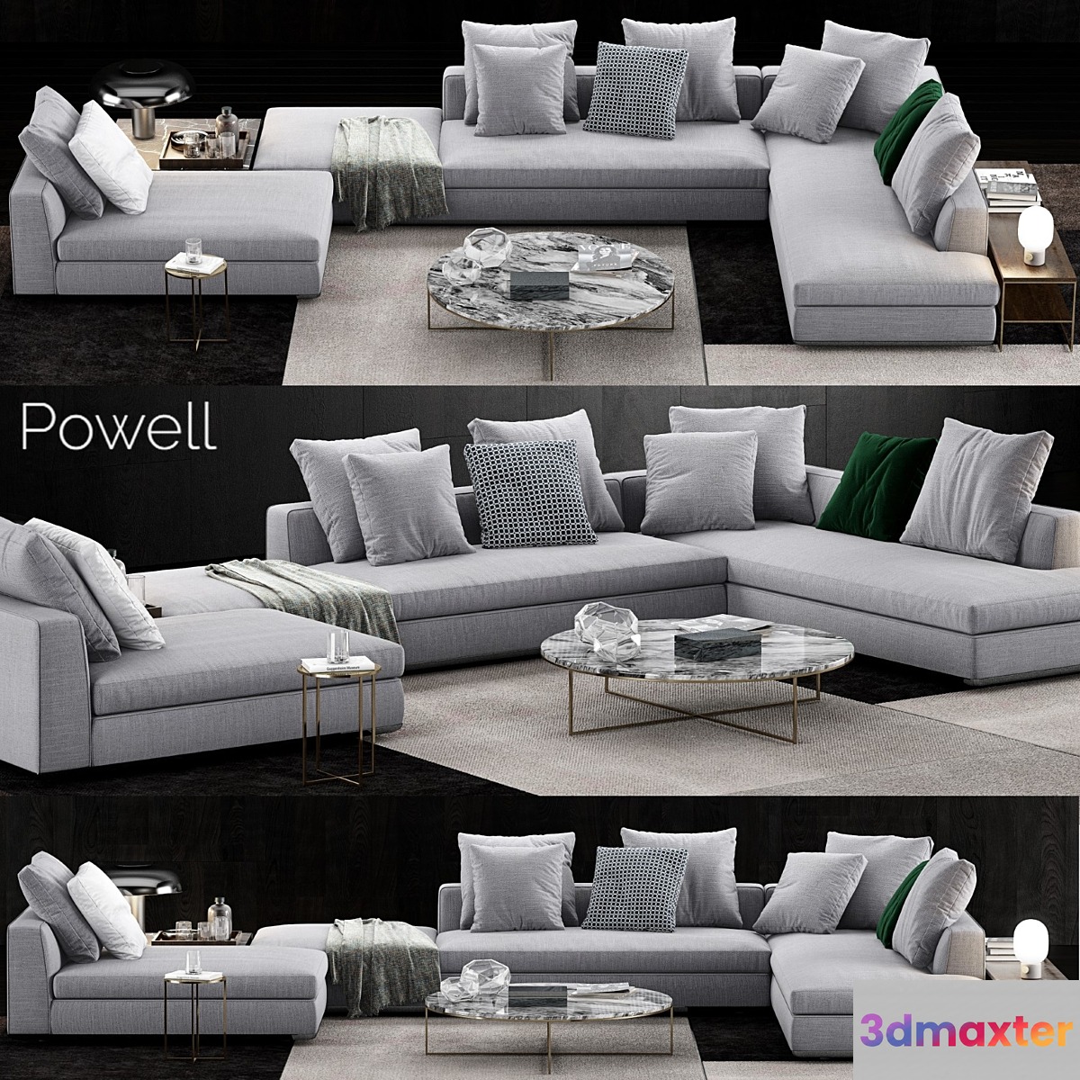 Minotti Powell Sofa 3D Max