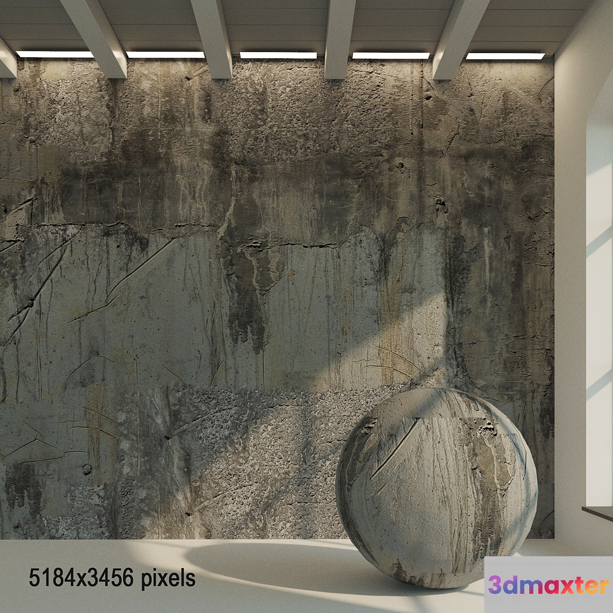 Concrete wall. Old concrete. 22 3D Max