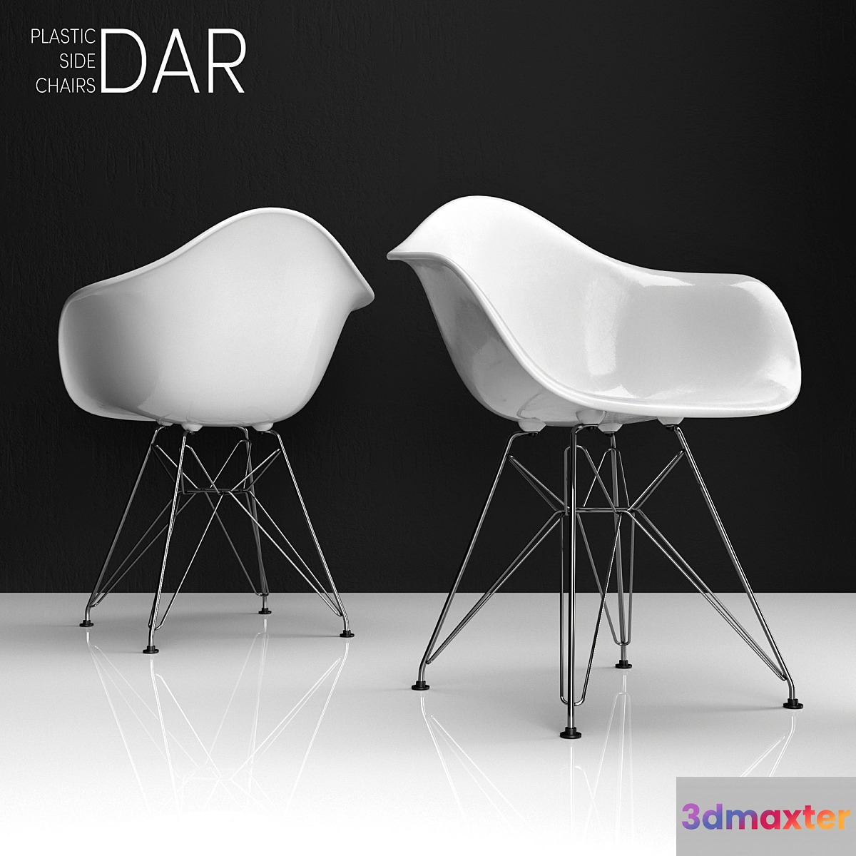 Eames DAR plastic side chair 3D Max