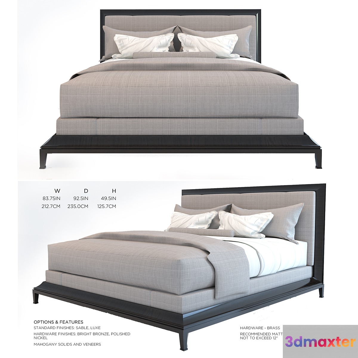 moderne platform bed 3D Max