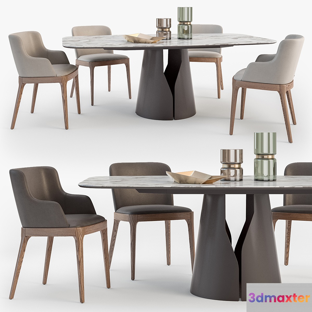 Cattelan Italia Giano table Magda chair set 3D Max