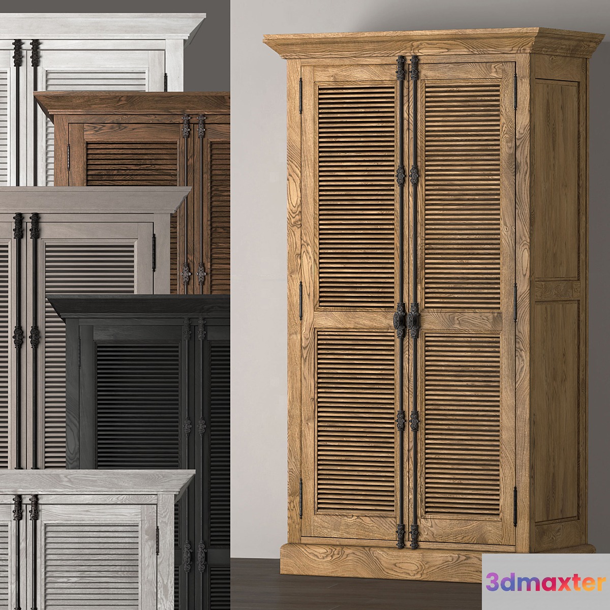 SHUTTER DOUBLE-DOOR CABINET 61010157_WHT 3D Max