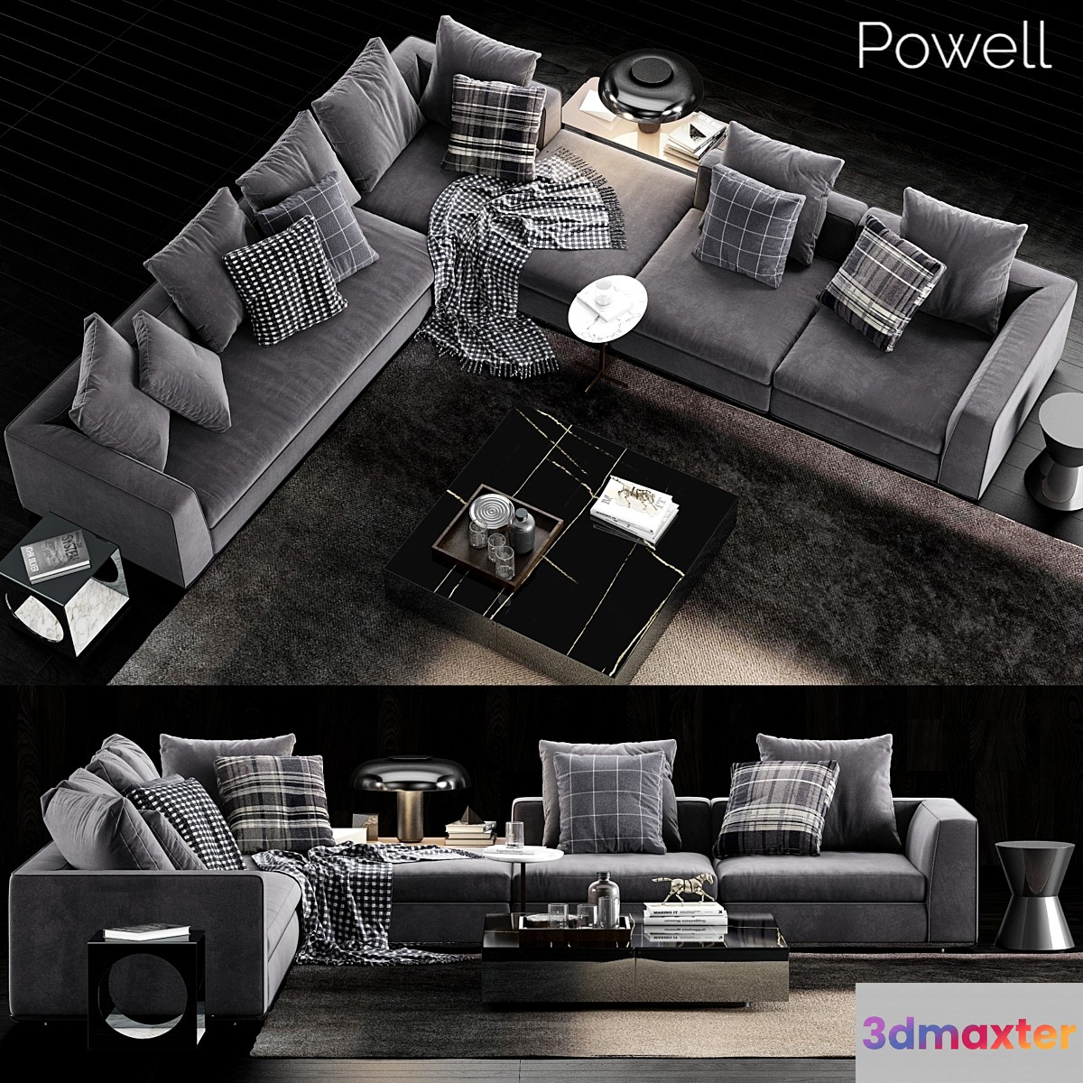 Minotti Powell Sofa 2 3D Max