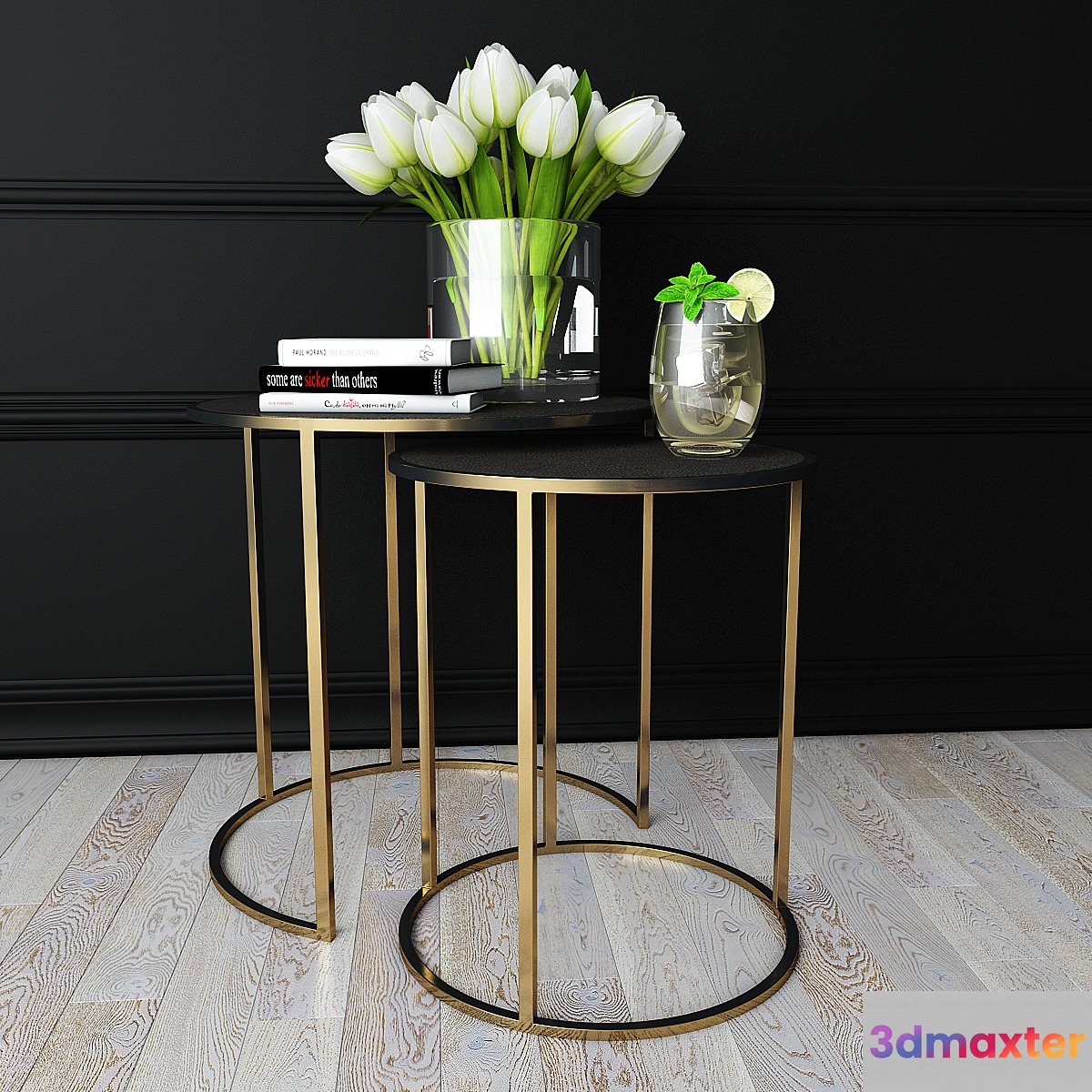 Pierce Shagreen Nesting Table 3D Max