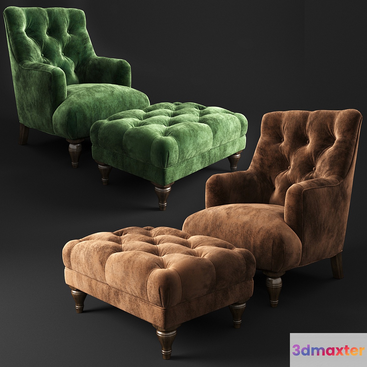 Armchair and pouf Estetica Florence